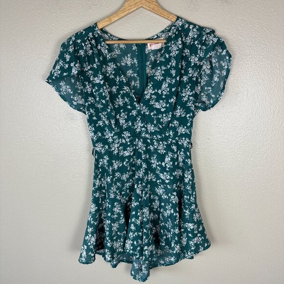 Showpo Floral Mini Dress V-Neck Short Sleeves Flowy Women's Size 6 - Picture 3 of 4